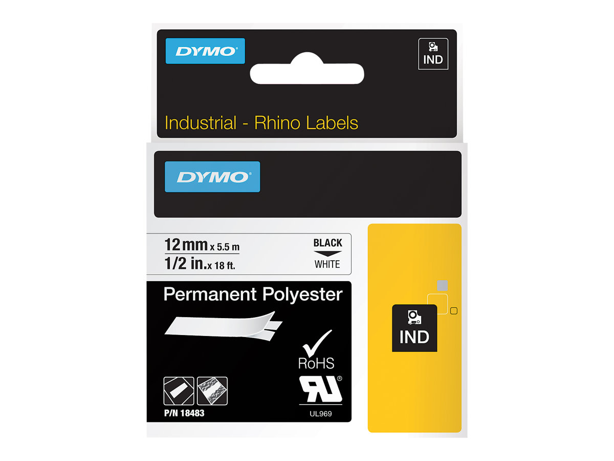 DYMO IND Mærkattape (1,2 cm x 5 m) 1kassette(r) 18483 billede