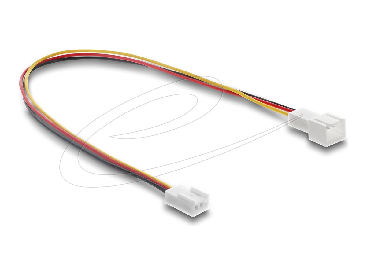 Delock - Forlængerkabel til blæserstrøm - 3-PIN intern spænding (hun) til 3-PIN intern spænding (han) - 30 cm