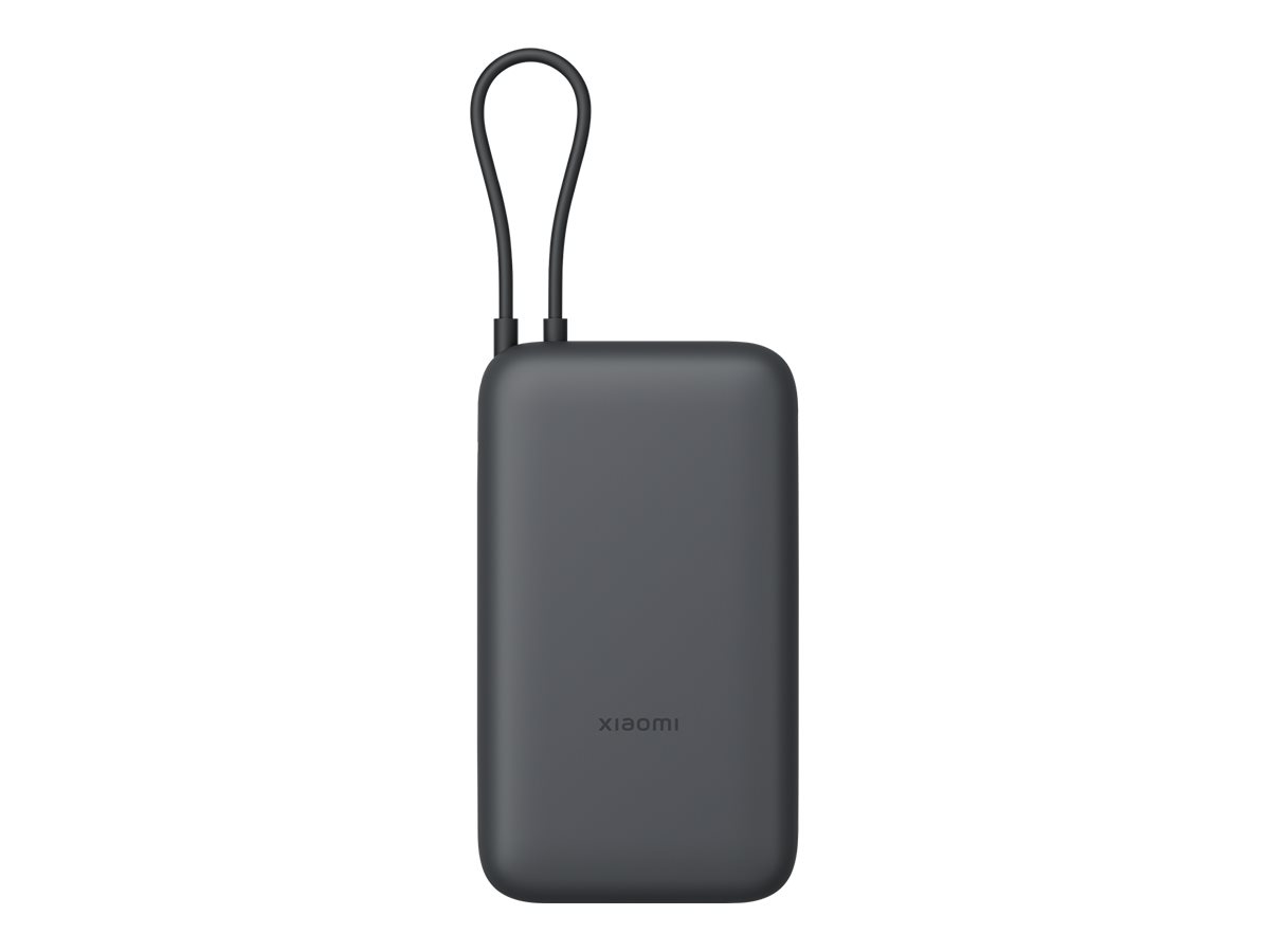 Xiaomi PB2020MI - Powerbank - integreret kabel - 20000 mAh - 74 Wh - 22.5 Watt - 3 A - Fast Charge - 3 output-stikforbindelser (USB-C, USB) - mørkegrå