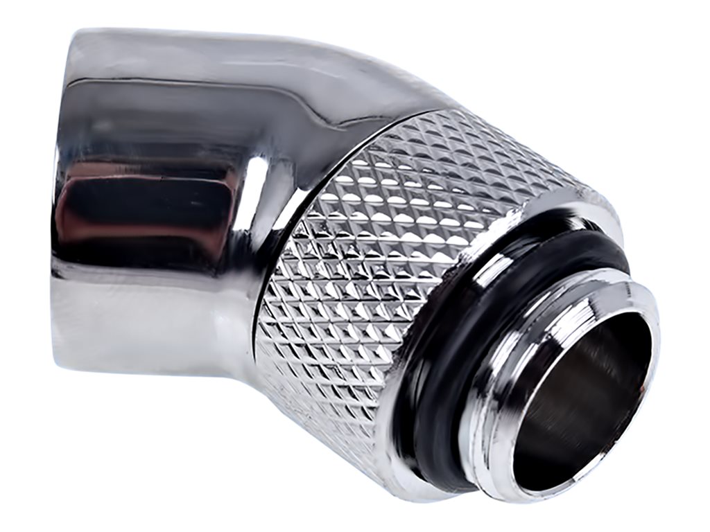 Alphacool Eiszapfen angled adaptor 45° rotatable G1/4 outer thread to G1/4 inner thread Kølervæske system tilslutnings adapter 1-pack Sølv