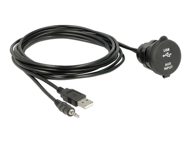 Delock USB/audioforlængerkabel 2m Sort