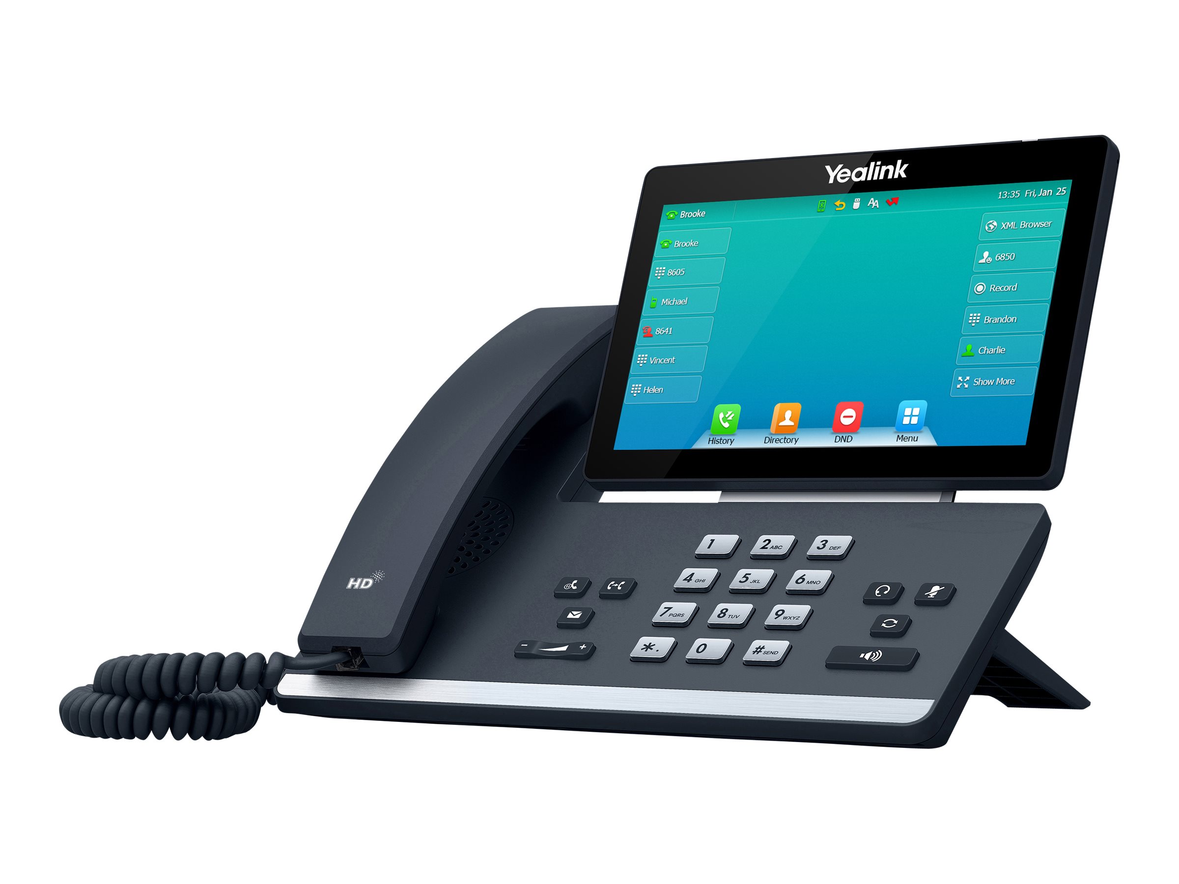 Yealink SIP-T57W - VoIP-telefon - med Bluetooth interface med opkalds-ID - IEEE 802.11a/b/g/n/ac (Wi-Fi) / Bluetooth 4.2 - 3-vejs opkaldskapacitet - SIP, SIP v2, SRTP - klassisk grå