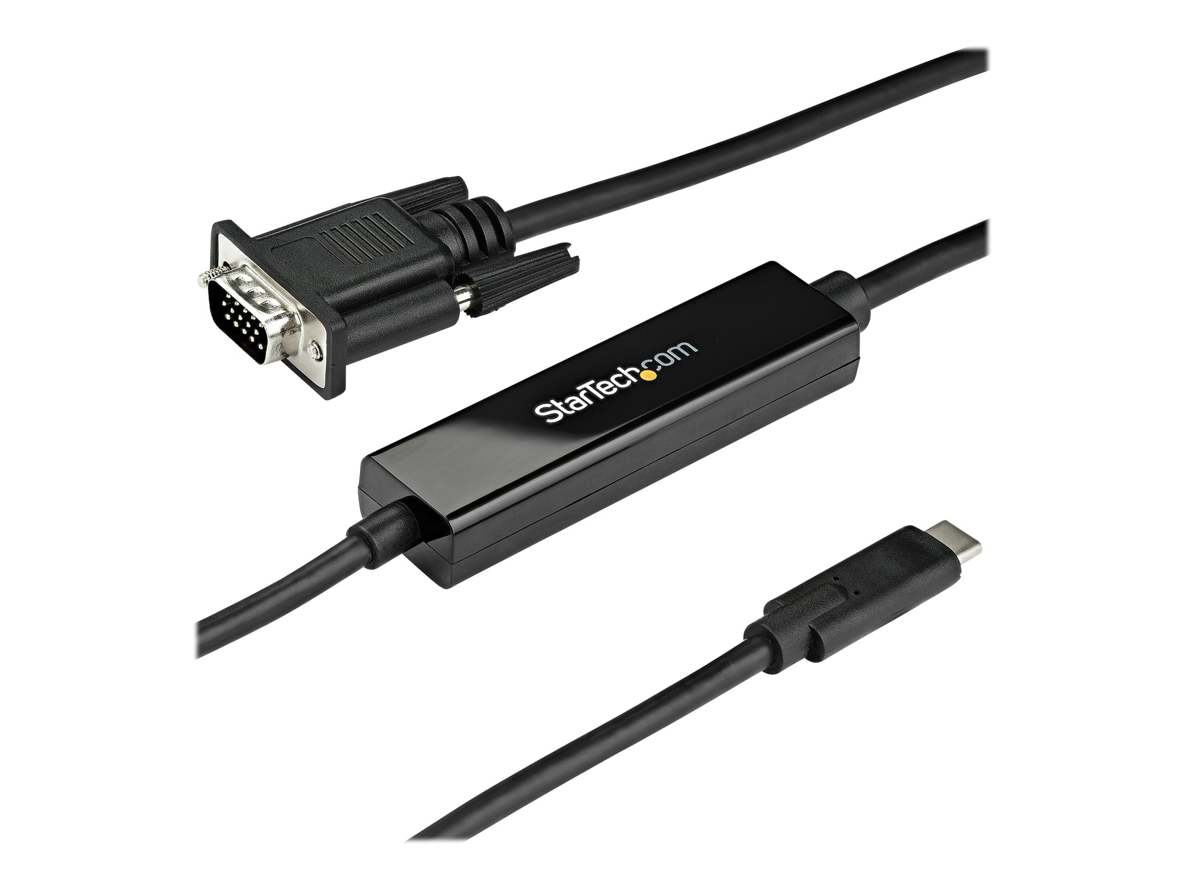 StarTech 3ft (1m) USB C to VGA Cable, 1920x1200/1080p USB Type C to VGA Video Active Adapter Cable, Thunderbolt 3 Compatible, Laptop to VGA