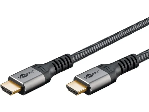 Goobay Højhastigheds HDMI™-kabel med Ethernet, 0,5 m, Sharkskin Grey HDMI™ stik (type A) > HDMI™ stik (type A)