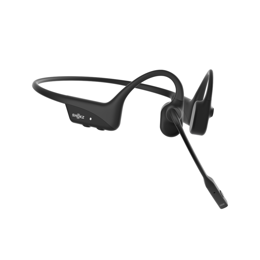 SHOKZ OpenComm2 - 2025 Upgrade - headset - åbent øre - bag nakken-montering - Bluetooth - trådløs - sort