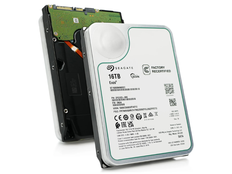 Seagate Exos Harddisk ST16000NM002C-FR 16TB SATA-600 7200rpm - FACTORY REFURBISHED