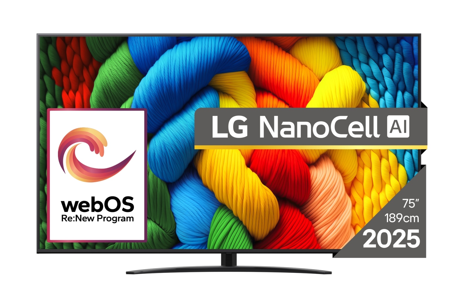 LG 75NANO81A3A - 75 Diagonal klasse Nano81 Series LED-bagbelyst LCD TV - Smart TV - webOS - 4K UHD (2160p) 3840 x 2160 - HDR - Direct LED, Nano Cell AI Display