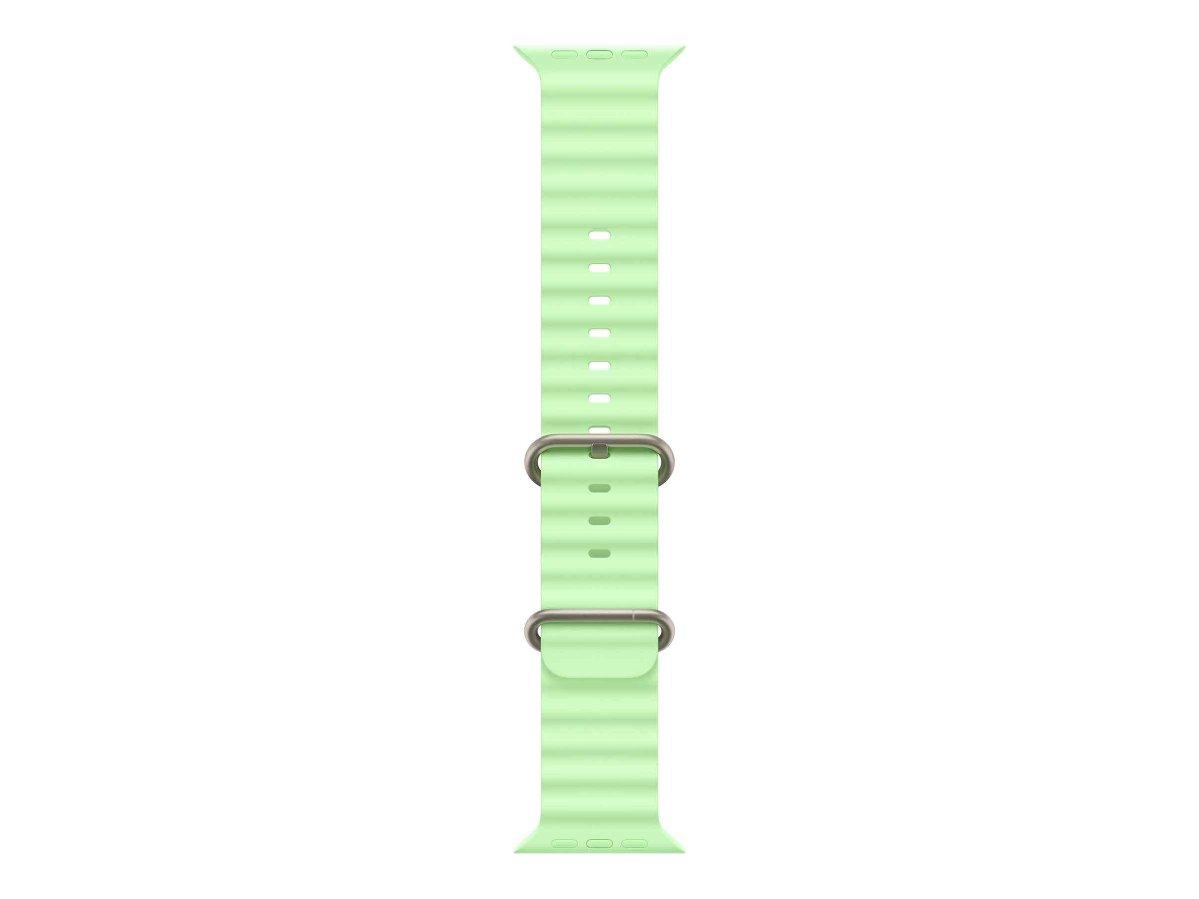 Apple 49mm Neon Green Ocean Band - Natural Titanium Finish