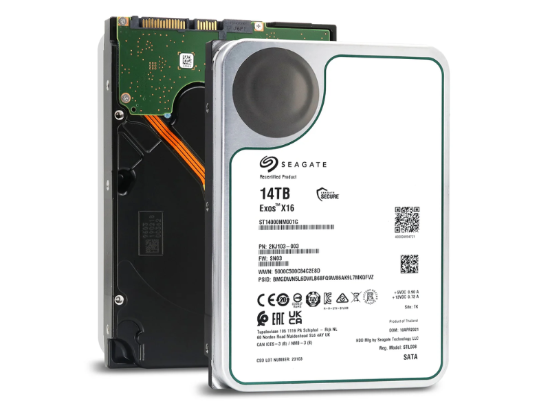 Seagate Exos X16 Harddisk ST14000NM001G 14TB SATA-600 7200rpm - FACTORY REFURBISHED