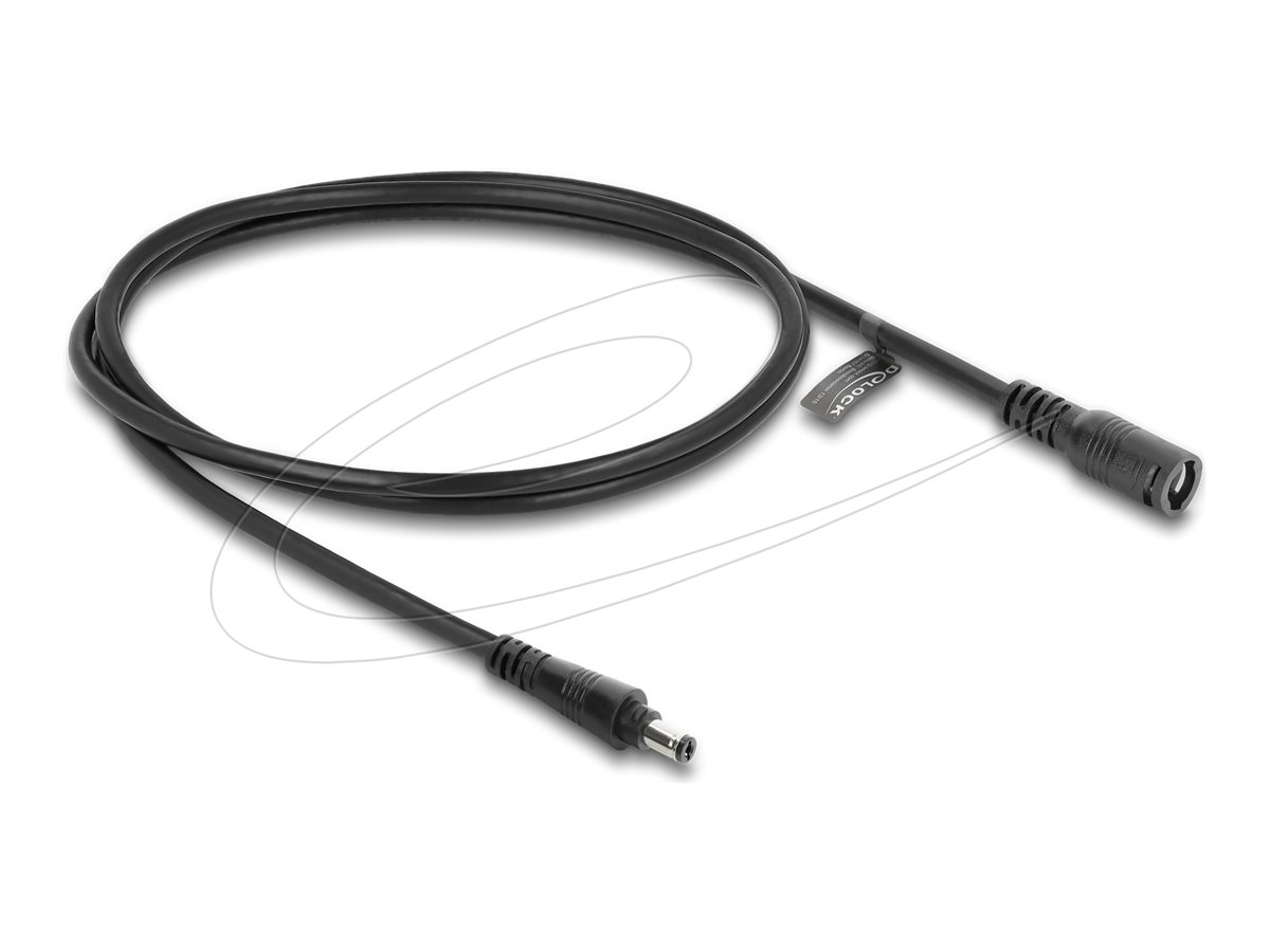 Delock - forlængerkabel til strøm - DC jack 5,5 mm x 2,1 mm til DC jack 5,5 mm x 2,1 mm - 1 m