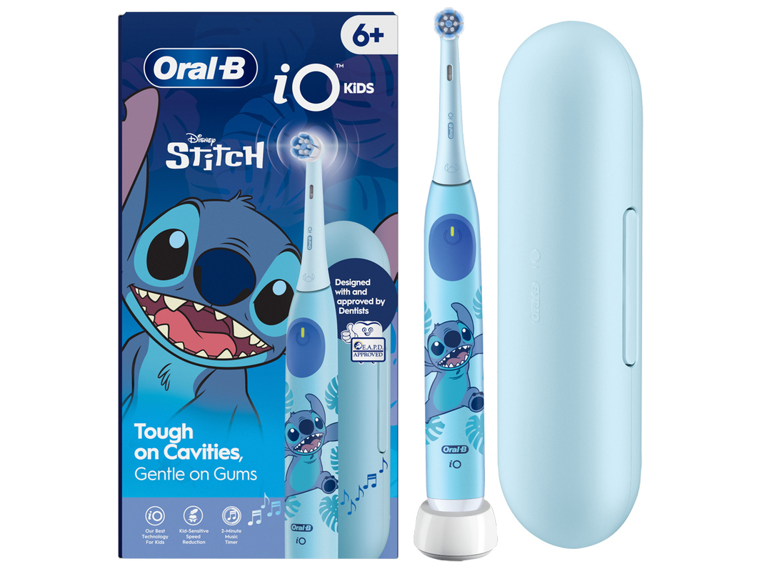 Oral-B Electric Toothbrush with Travel Case, 6Y+ iO Kids Disney Stitch Rechargeable For kids Number of brush heads included 1 Number of teeth brushing