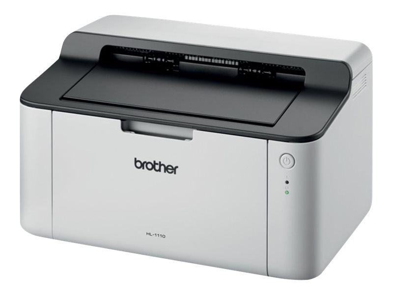 Brother HL-1110 - Printer - S/H - laser - A4/Legal - 2400 x 600 dpi - op til 20 spm - kapacitet: 150 ark - USB 2.0 - grå, sort