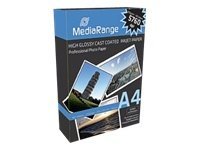 MediaRange - Høj-skinnende - belagt - A4 (210 x 297 mm) - 160 g/m² - 100 ark fotopapir