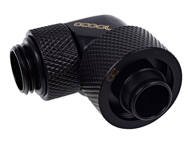 Alphacool Eiszapfen Connector Series 90° Socket 16/10mm Flydende kølesystems kompresseion vinklet fitting 1-pack Sort