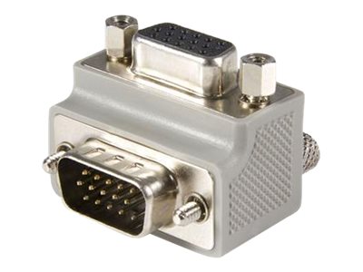 StarTech.com Right Angle VGA Adapter - Right Angle VGA to VGA - Male/Female - Type 1 - VGA Adapter Cable (GC1515MFRA1) VGA-adapter Grå billede