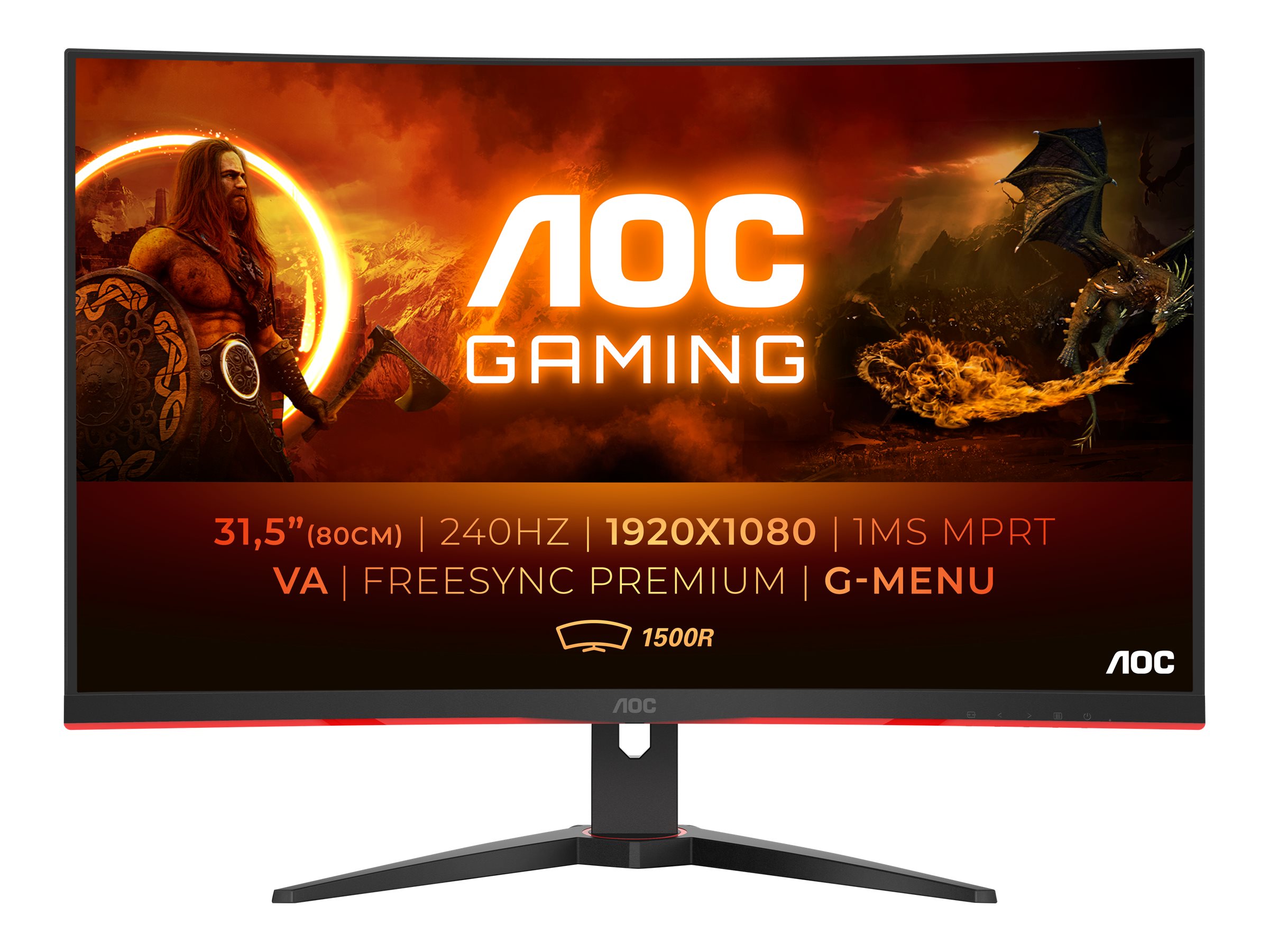 AOC G2 C32G2ZE/BK computerskærm 80 cm (31.5) 1920 x 1080 pixel Fuld HD LED Sort, Rød