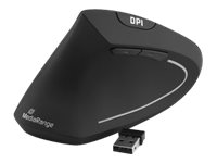 MediaRange - vertical mouse - 2.4 GHz - black - Vertical mouse - Optisk - 6 knapper - Sort