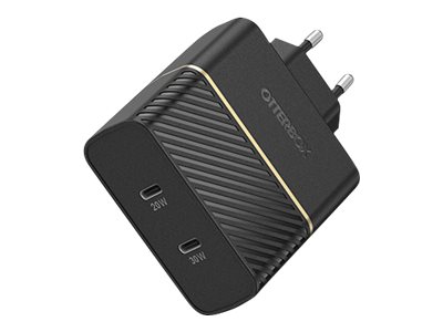 OtterBox EU Wall Charger 50W - 1X USB-C 30W + 1X USB-C 20W USB-PD - black