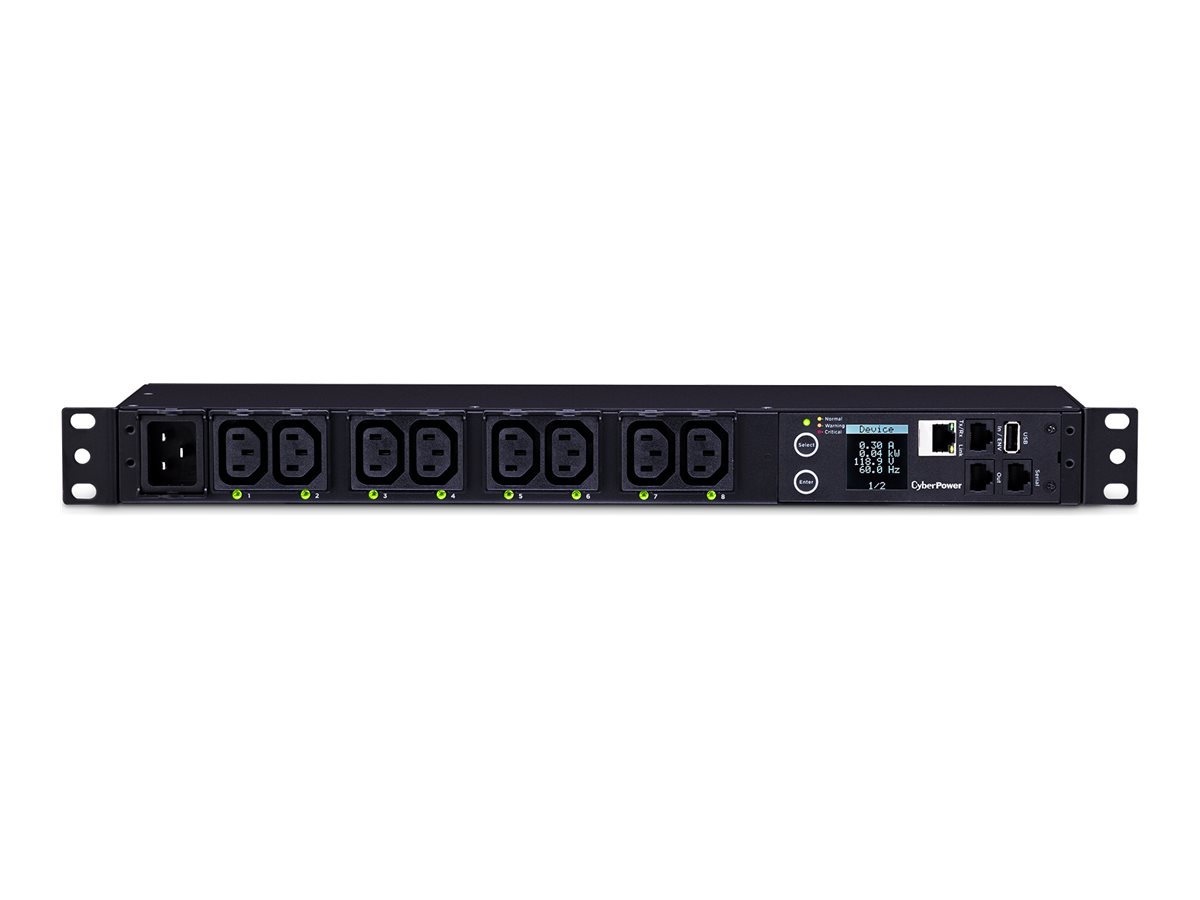 CyberPower Switched Metered-by-Outlet PDU81005 Strømfordelingsenhed 8-stik 20A Sort 3.05m