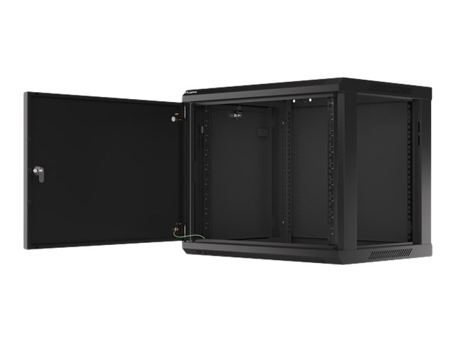 Lanberg WF01 64/66 V2 Series - Rack kabinet - vægmonterbar - sort, RAL 9004 - 9U - 19