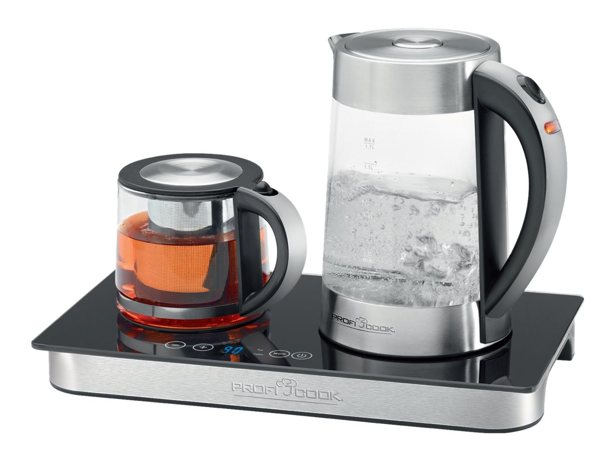 ProfiCook PC-TKS 1056 - Te/kaffemaskine/kedel - 1.7 liter - 2.3 kW - rustfri stål glas