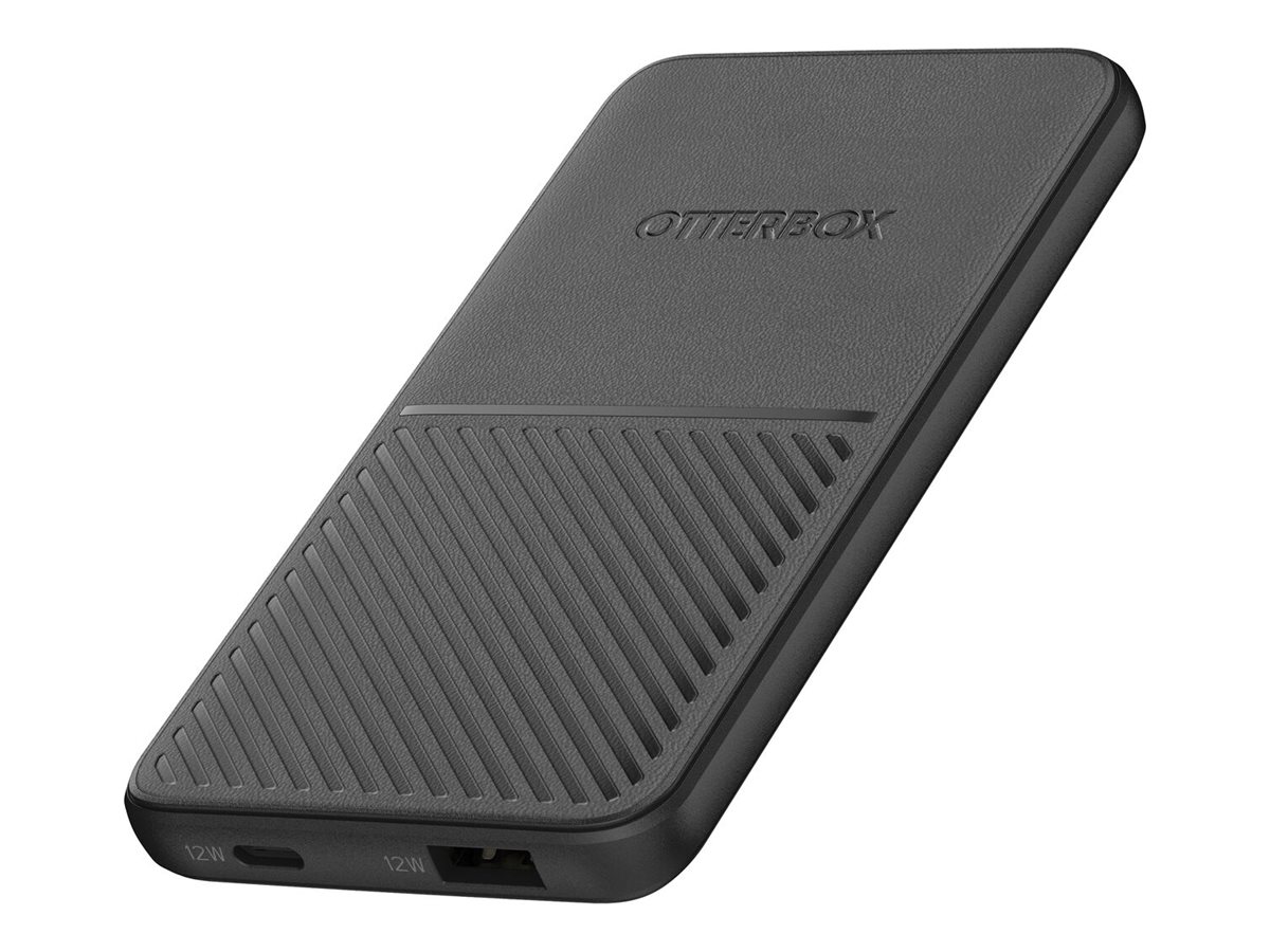 OtterBox Power Bank 5K MAH USB A&C 12W - black Powerbank - Sort - 5 Ah