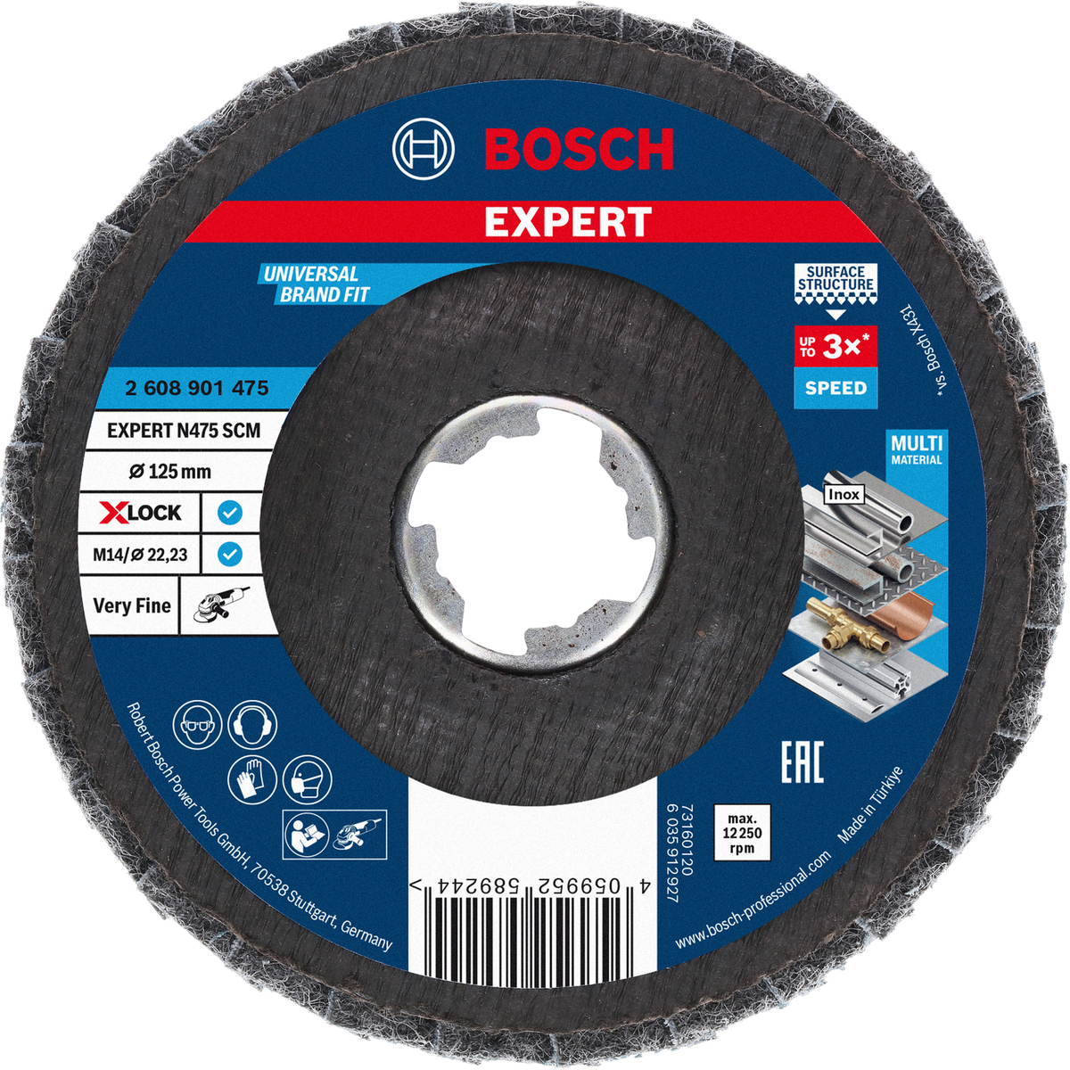Bosch Accessories 2608901475 Lamelslibeskive Borings-diameter 125 mm 1 stk