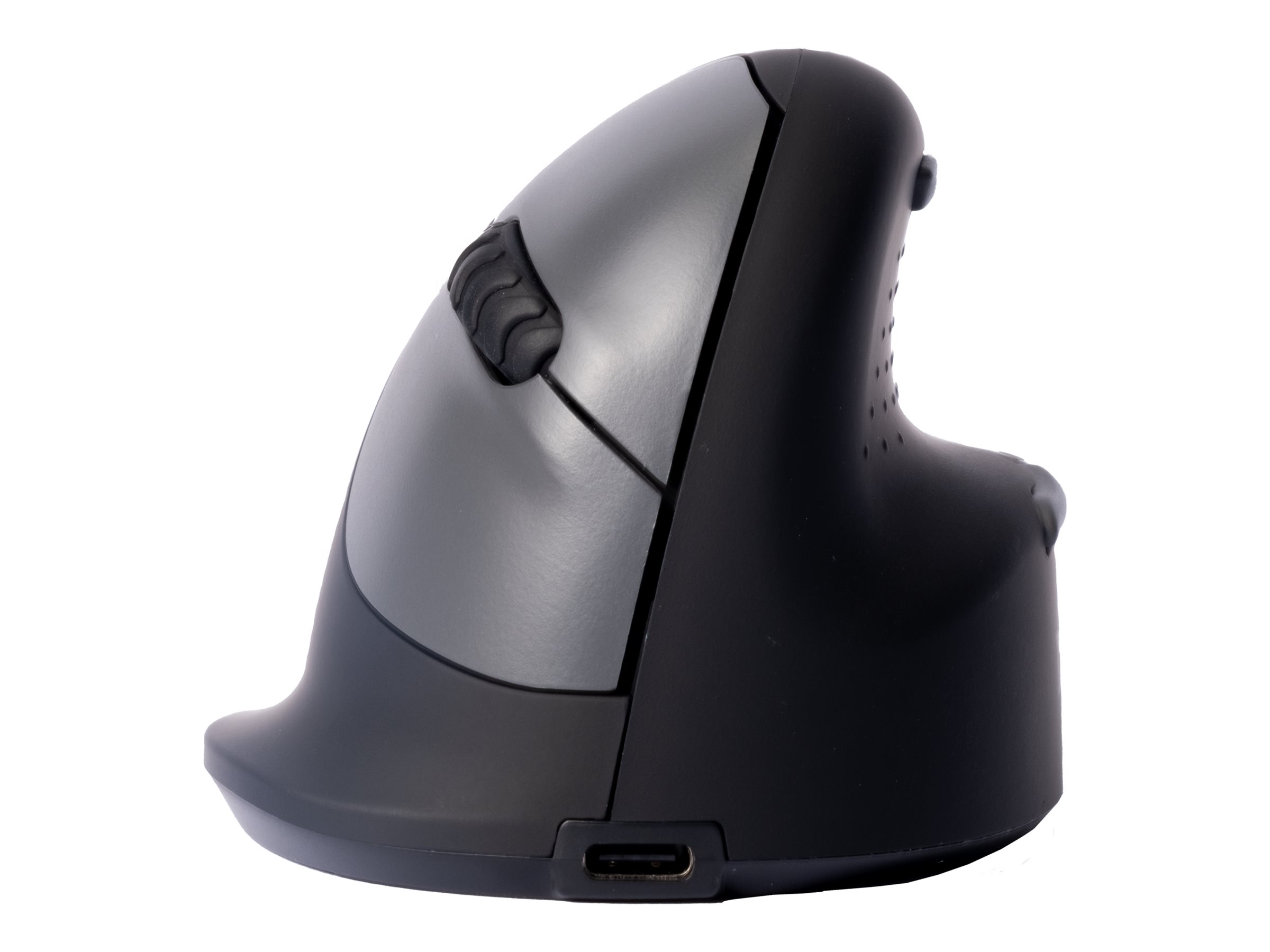 R-Go HE Mouse - Mus - Højrehåndet- 5 knapper - trådløs - 2.4 GHz - trådløs modtager (USB) - sort, sølv