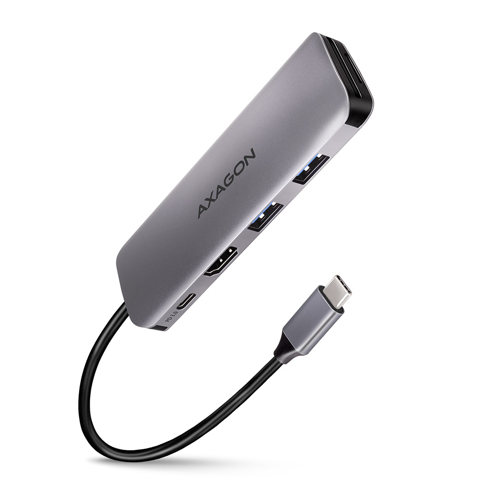 AXAGON SuperSpeed USB-C Hub USB hub - USB 3.1 - 5 ports - Sølv