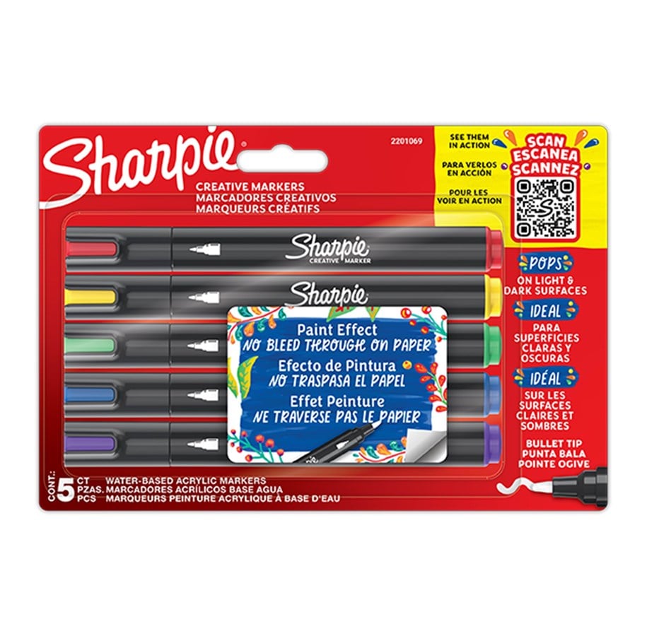 Sharpie Creative Marker Bullet Tip | Assorterede farver | 5 Stk