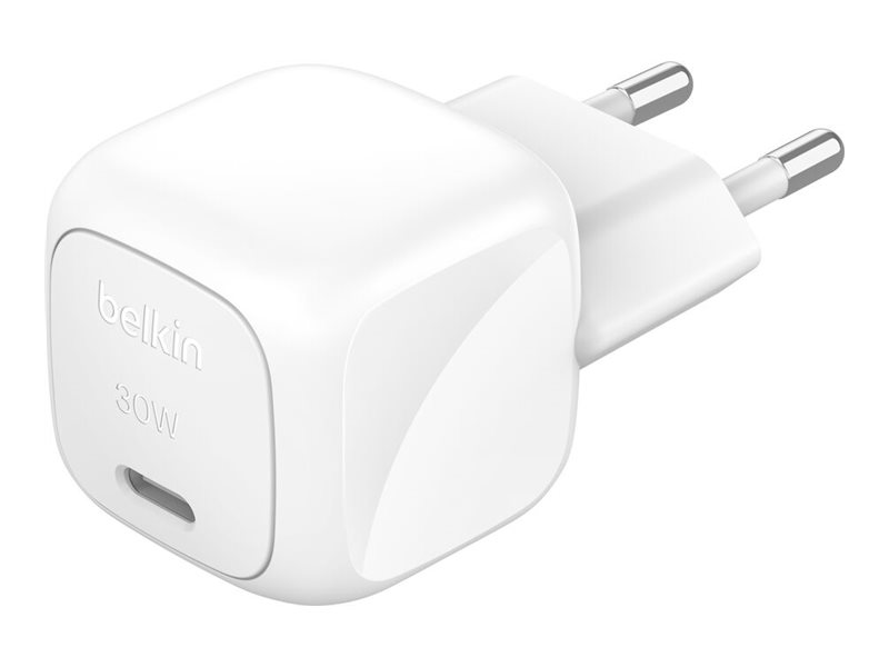 Belkin BoostCharge - Strømforsyningsadapter - kompakt - 30 Watt - Power Delivery 3.1 (USB-C)