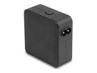 Delock - Strømforsyningsadapter - AC 100-240 V - 65 Watt - output-stikforbindelser: 2 - sort
