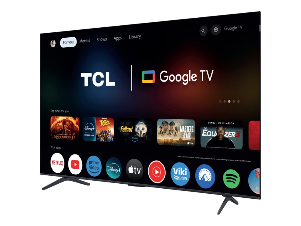 TCL 75T8C - 75 Diagonal klasse (74.5 til at se) - T8C Series LED-bagbelyst LCD TV - QLED - Smart TV - Google TV - 4K UHD (2160p) 3840 x 2160 - HDR - Quantum Dot - børstet metal