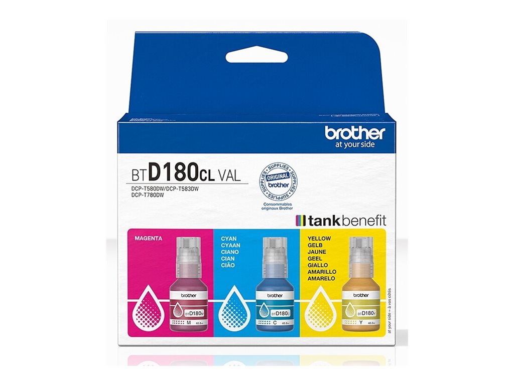 Brother BTD180CLVAL, Original, Blå, Magenta, Gul, Brother, DCP-T580DW, DCP-T583DW, DCP-T780DW, 5000 Sider, 3 stk. sampak