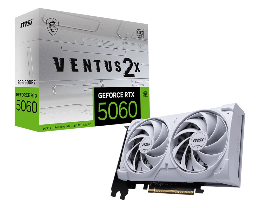 MSI GeForce RTX 5060 VENTUS 2X OC WHITE - 8GB GDDR7 RAM - Grafikkort