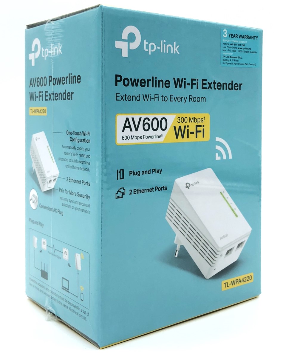 TP-Link TL-WPA4220 - Powerline-adapter HomePlug AV (HPAV) - kan sluttes til vægstik