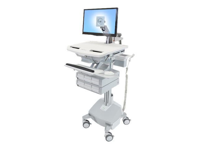 Ergotron StyleView Vogn med hjul LCD-display/tastatur/mus/CPU/notebook/stregkodescanner Op til 24"