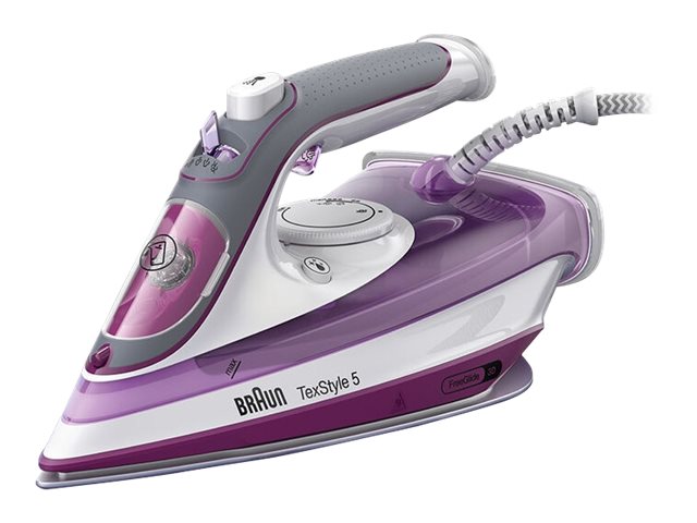 Braun TexStyle 5 SI 5037 VI - Dampstrygejern med automatisk afbrydelse - såleplade: FreeGlide 3D SuperCeramic - 2700 W - violet