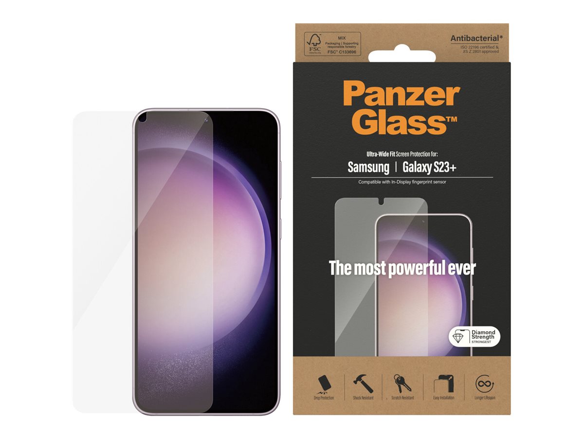 PanzerGlass Screen Protector Samsung Galaxy S23 Plus | Ultra-Wide Fit