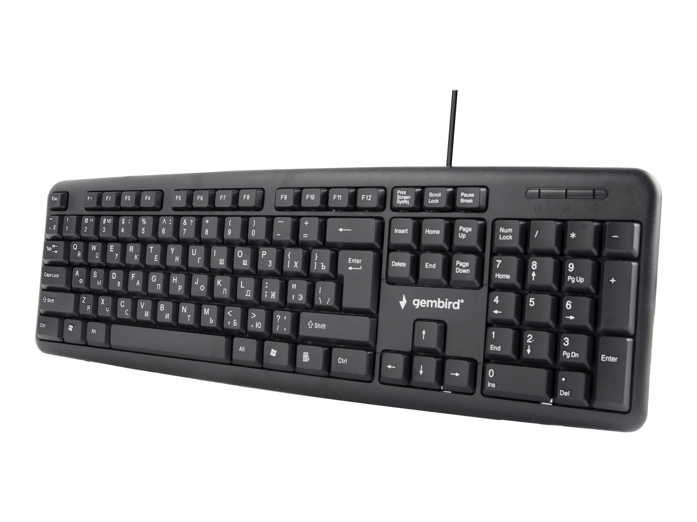 Gembird KB-U-103 - keyboard - Russian - black - Tastatur - Russisk - Sort