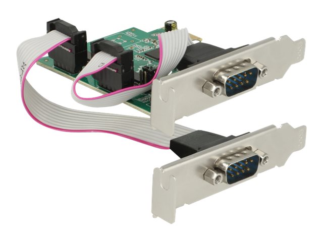 DeLock PCI Express Card > 2 x Serial RS-232 High Speed 921K Voltage supply Seriel adapter PCI Express 2.0 x1 1Mbps