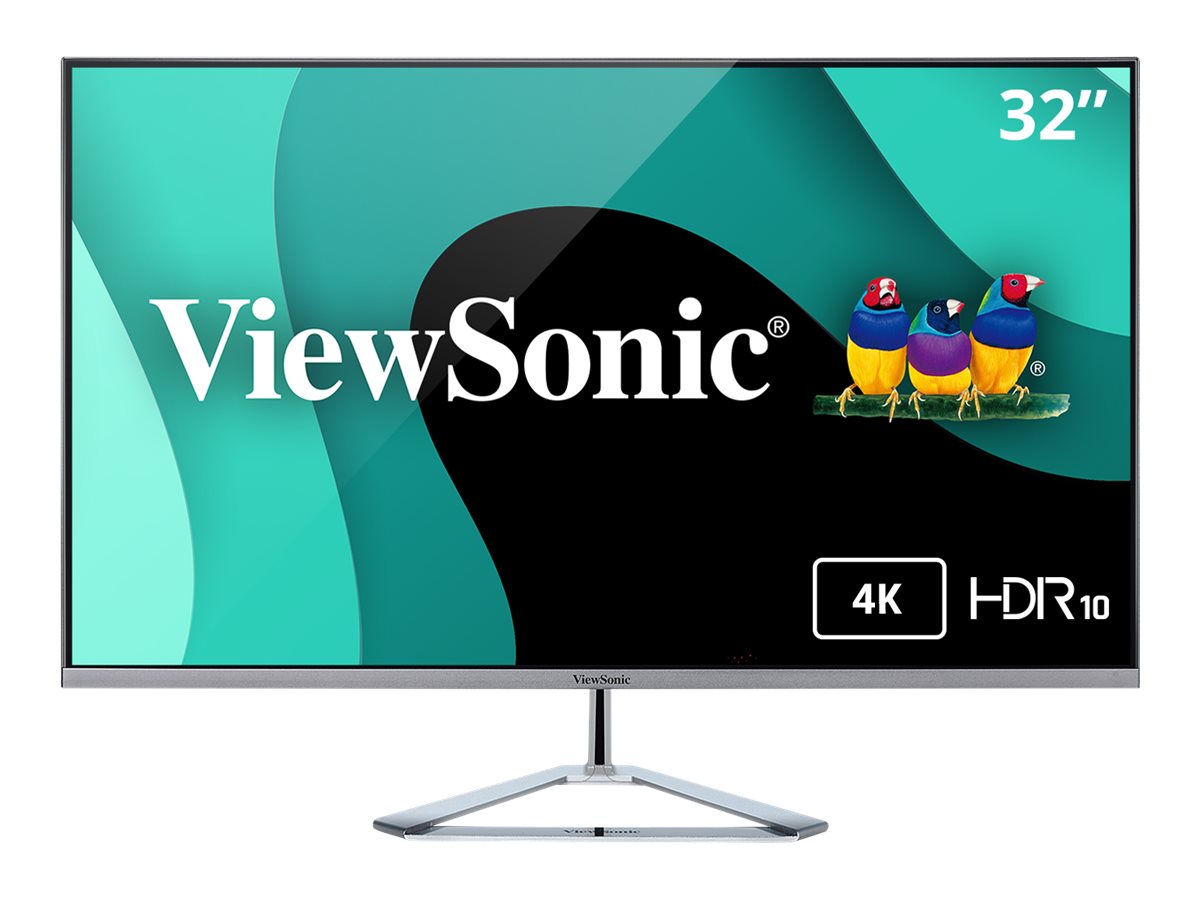 Viewsonic VX Series VX3276-4K-mhd - LED-skærm - 32 (31.5 til at se) - 3840 x 2160 4K @ 60 Hz - SuperClear® VA - 300 cd/m² - HDR10 - 8 ms - 2 x HDMI, DisplayPort , Mini Displayport - højtalere - Sølv