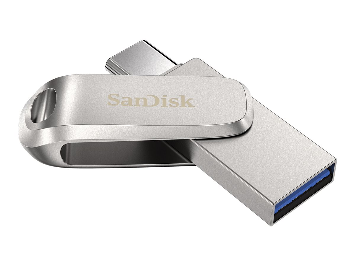 SanDisk Ultra Dual Drive Luxe 1TB USB 3.2 Gen 1 / USB-C USB stick Sølv