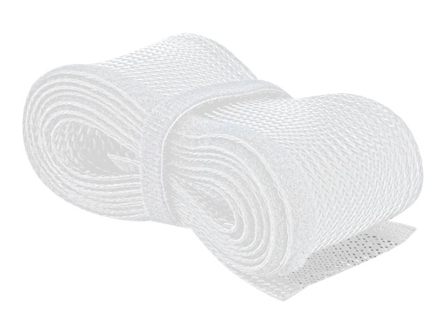 Delock Braided Sleeving with Hook-and-Loop Fastener 2m Hvid