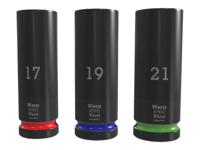 Wera 8790 C Wheel Impaktor - Slagtopnøglesæt - 17, 19, 21 mm - 1/2