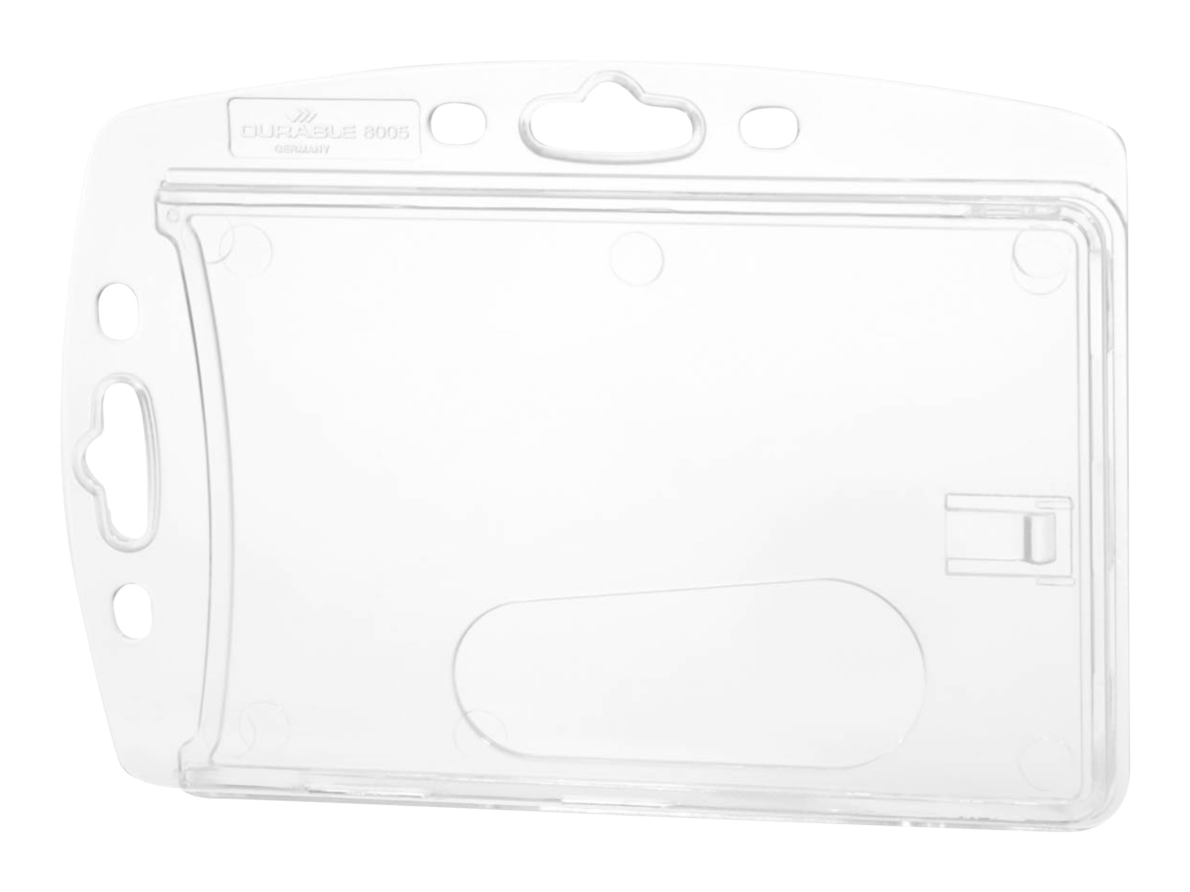 DURABLE Holder af slidstærkt akryl med plads til 1 stk. sikkerhedskort. 10 stk. Til kombination med f eks halssnor.