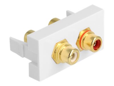 Delock Easy 45 - klik i-modul - rød/hvid ring - hvid, RAL 9003