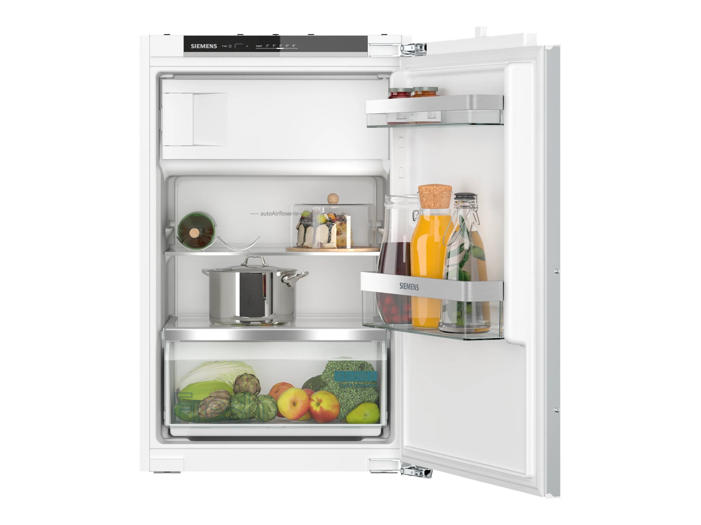 Siemens iQ300 KI22LVFE0 - Køleskab med fryseenhed - til indbygning - niche - bredde: 56 cm - dybde: 55 cm - højde: 88 cm - 119 liter - Klasse E