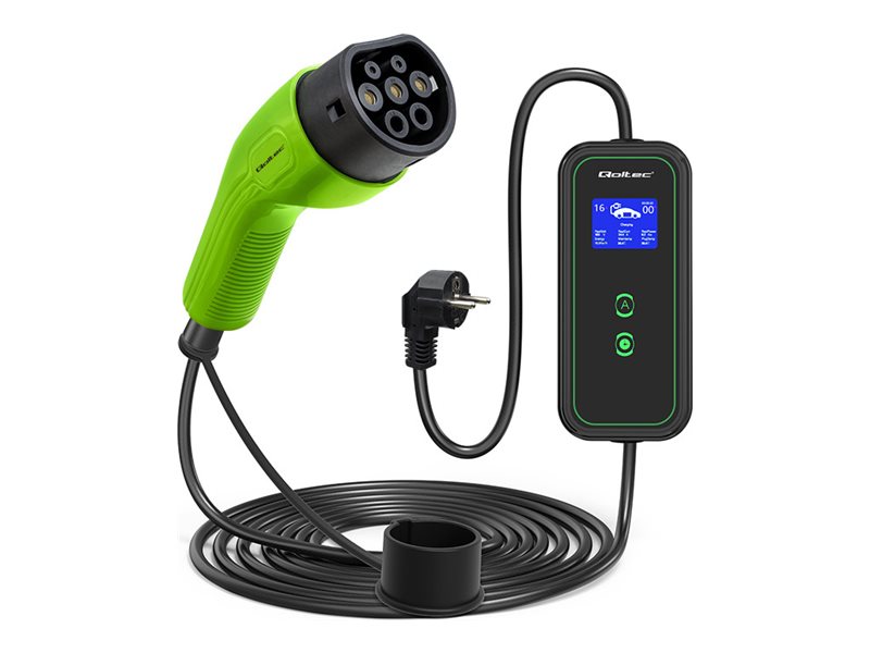 Qoltec EV-opladningsstation - 2-i-1, 230 V - IEC 62196 Type 2 - 3.5 kW