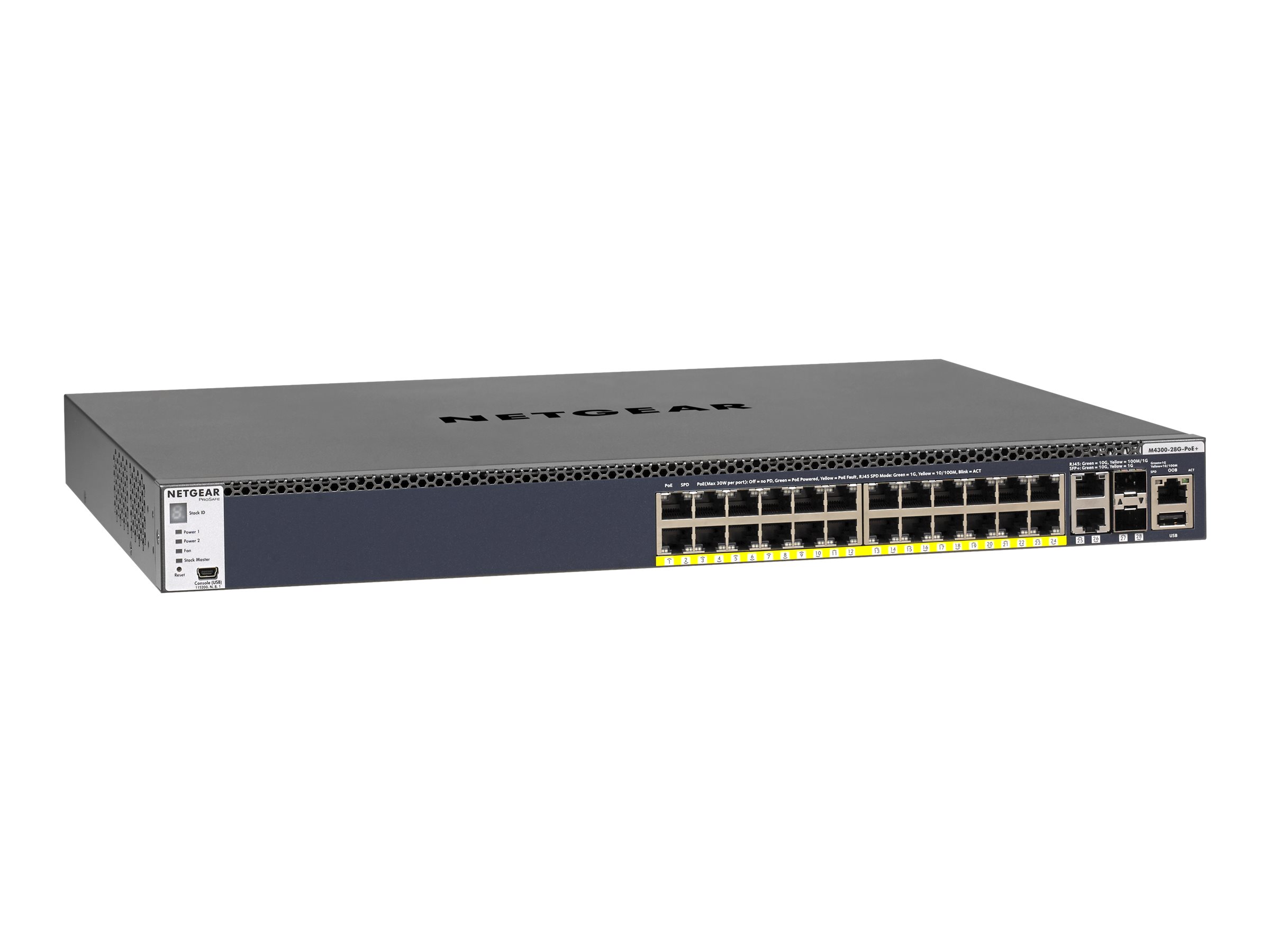 Netgear M4300-28g-poe+ Administreret L2/l3/l4 10g Ethernet (100/1000/10000) Strøm Over Ethernet (poe) 1u Sort